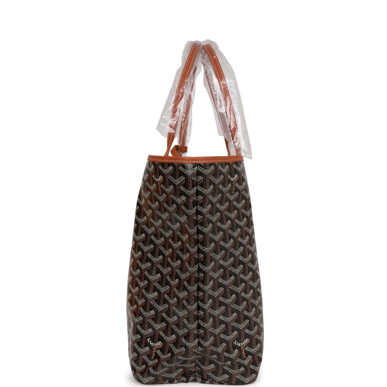 Goyard Goyardine Black Brown St. Louis PM Tote Bag Palladium Hardware