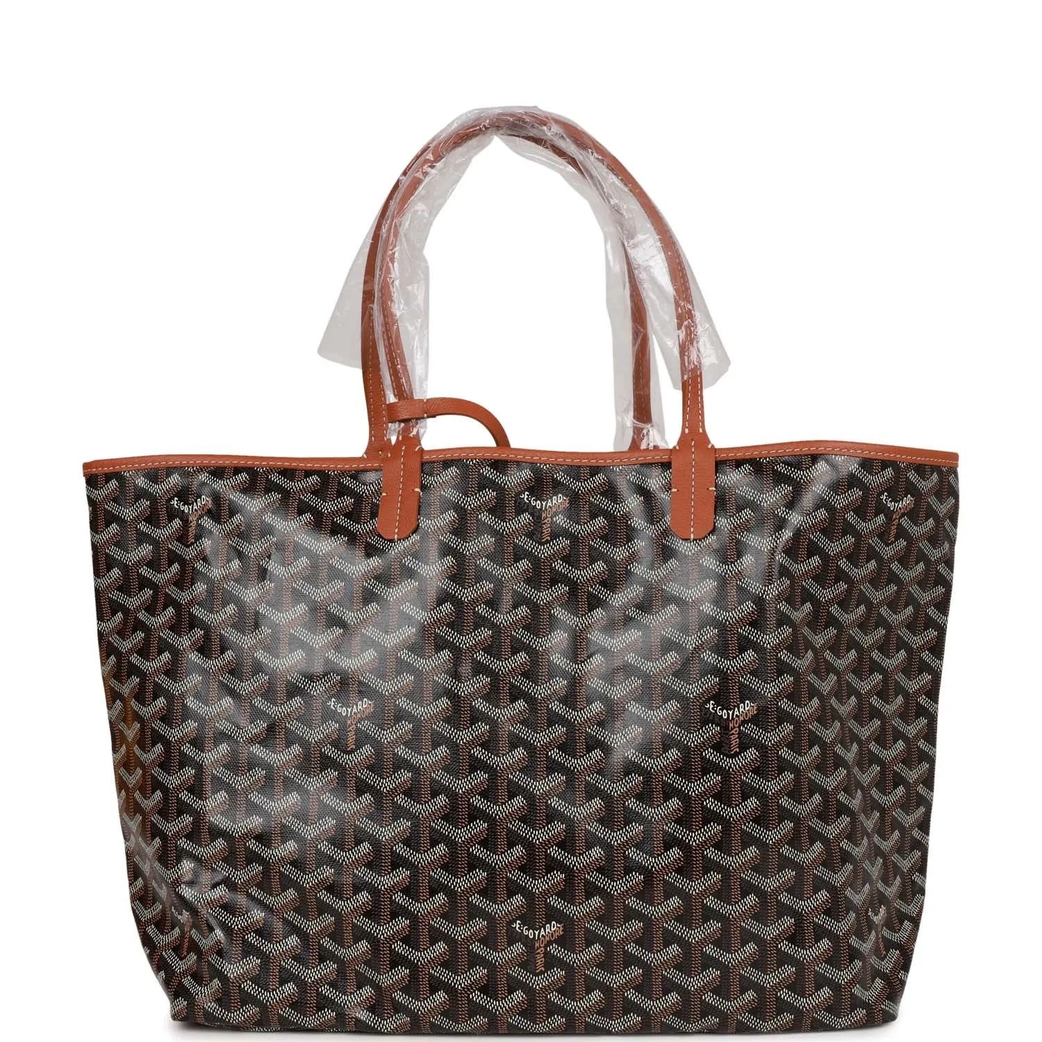 Goyard Goyardine Black Brown St. Louis PM Tote Bag Palladium Hardware