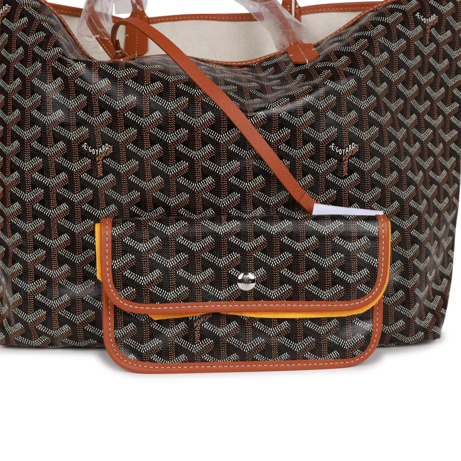 Goyard Goyardine Black Brown St. Louis PM Tote Bag Palladium Hardware