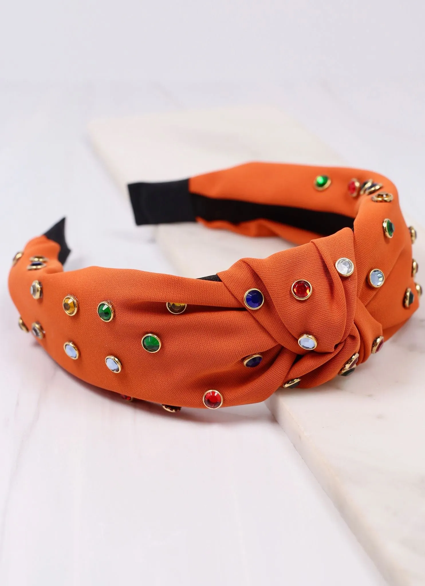 Halle Jeweled Headband RUST