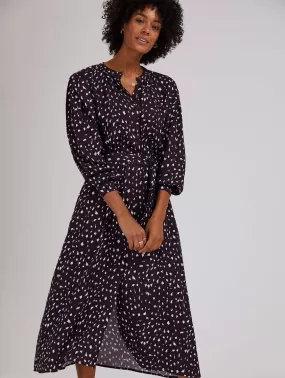 Harper LENZING ECOVERO Leopard Print Midi Shirt Dress | Dark Cherry