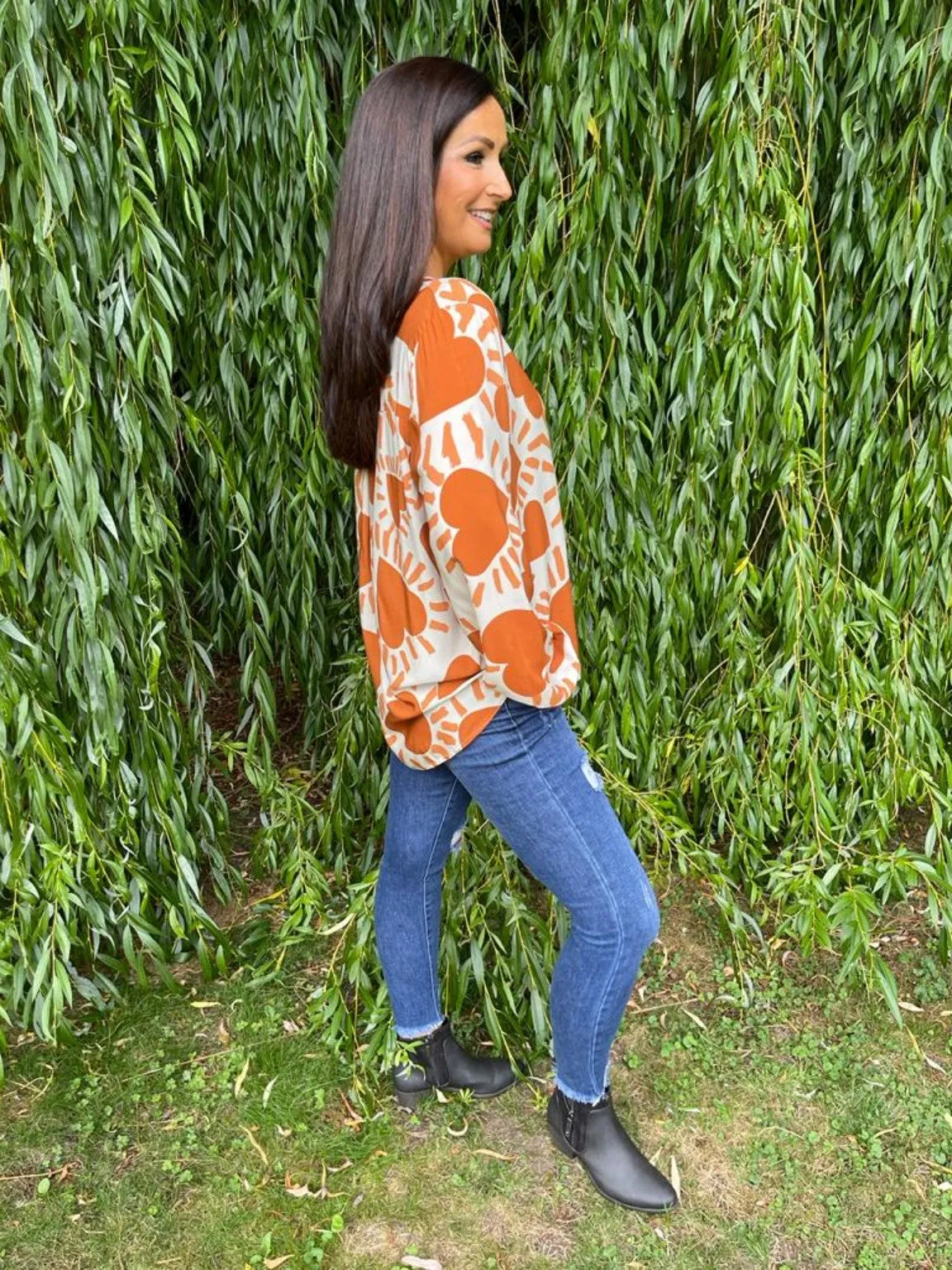 Heart V Neck Blouse Alison