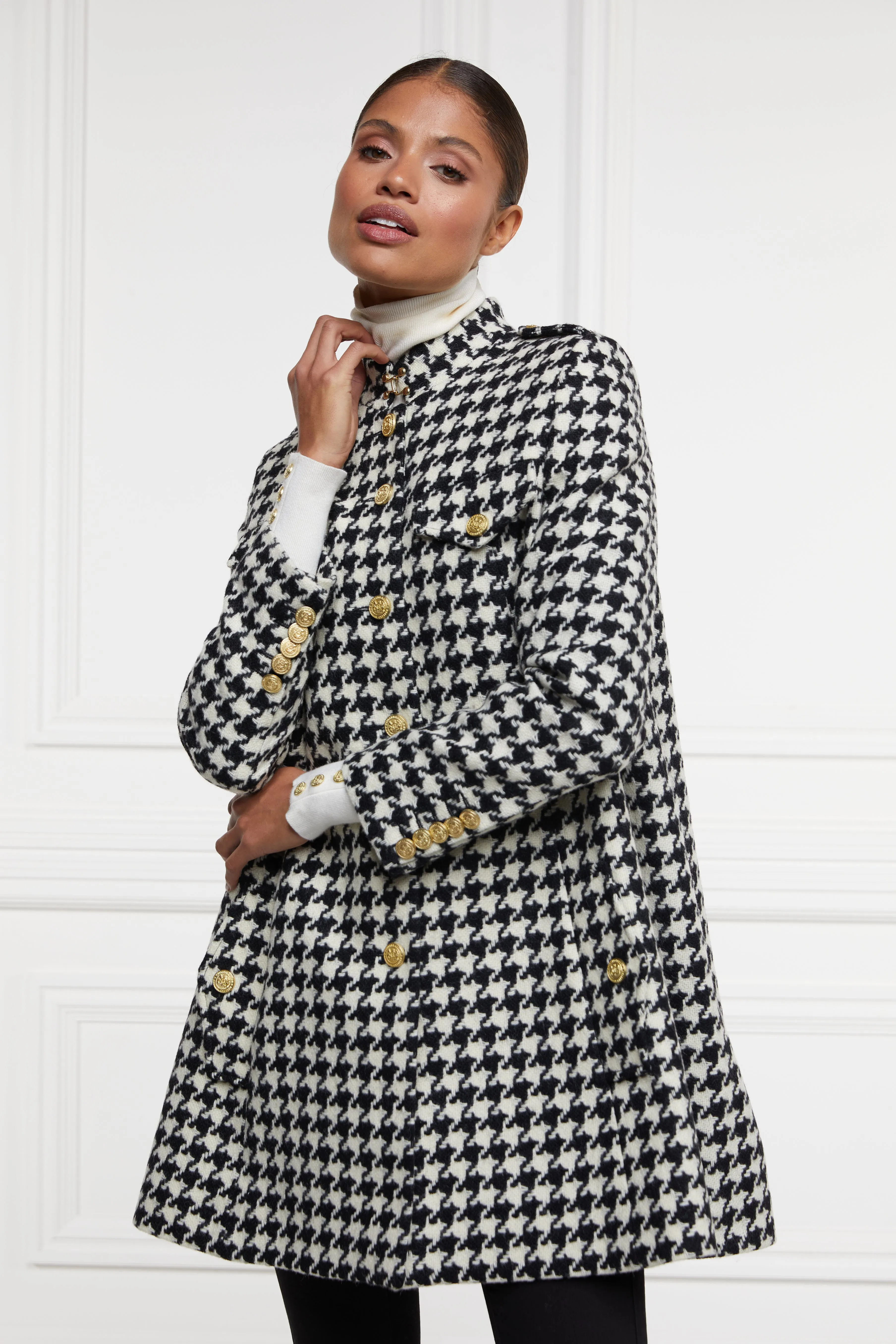 Highbury Cape Coat (Large Scale Houndstooth)