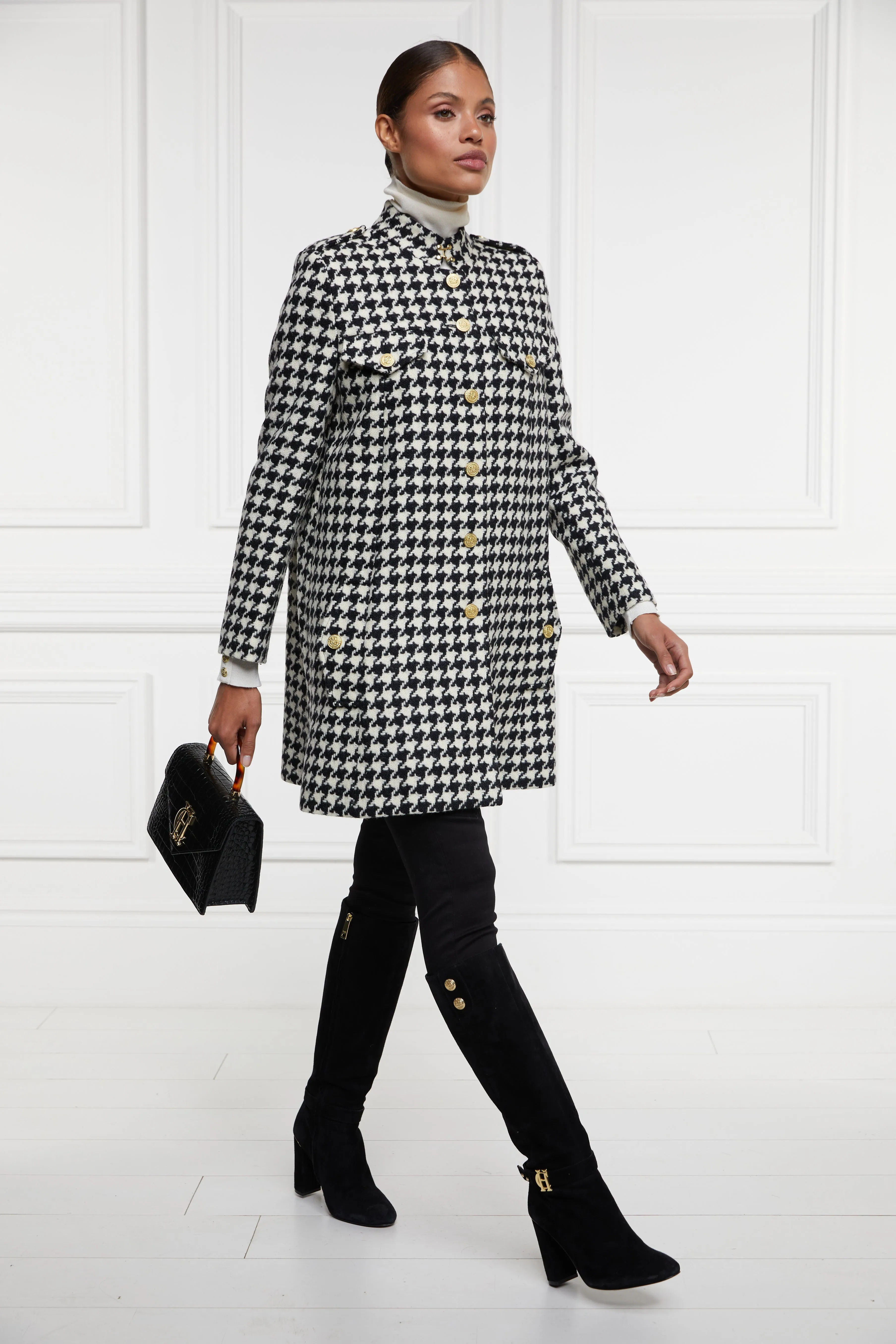 Highbury Cape Coat (Large Scale Houndstooth)