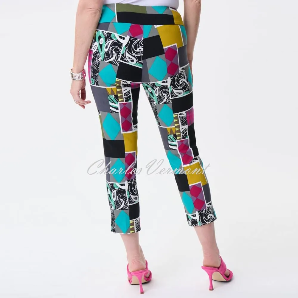 Joseph Ribkoff Patchwork Printed Cropped Trouser - Style 231253