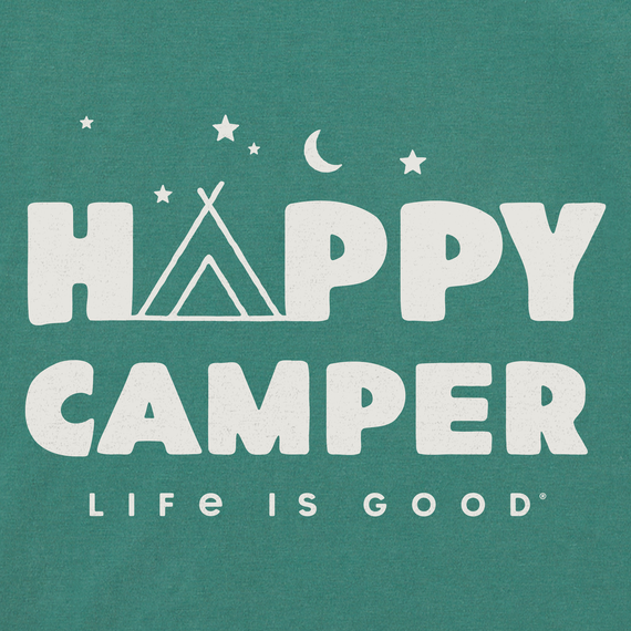 Kids Happy Camper Tent Night Long Sleeve Crusher Tee