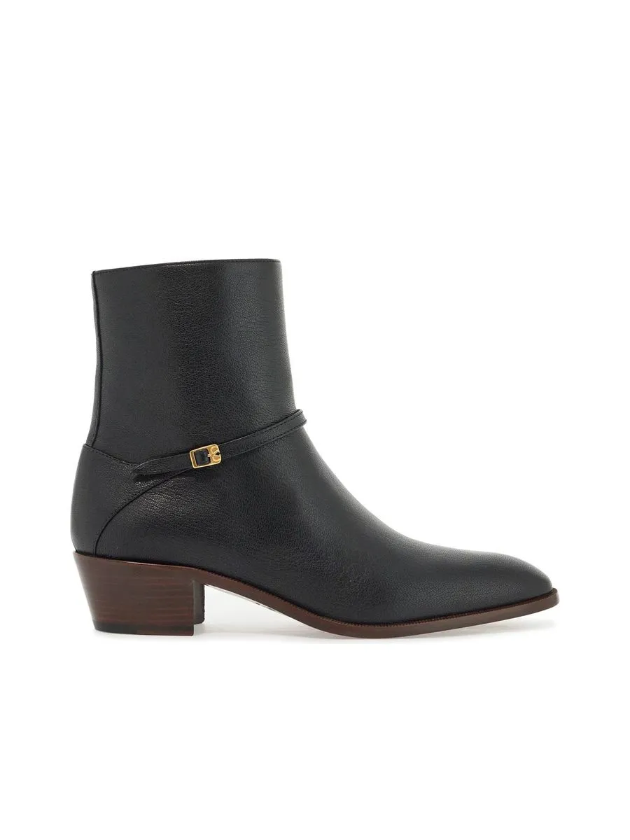 Leather Pat Ankle Boots