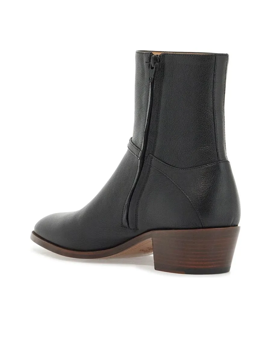 Leather Pat Ankle Boots