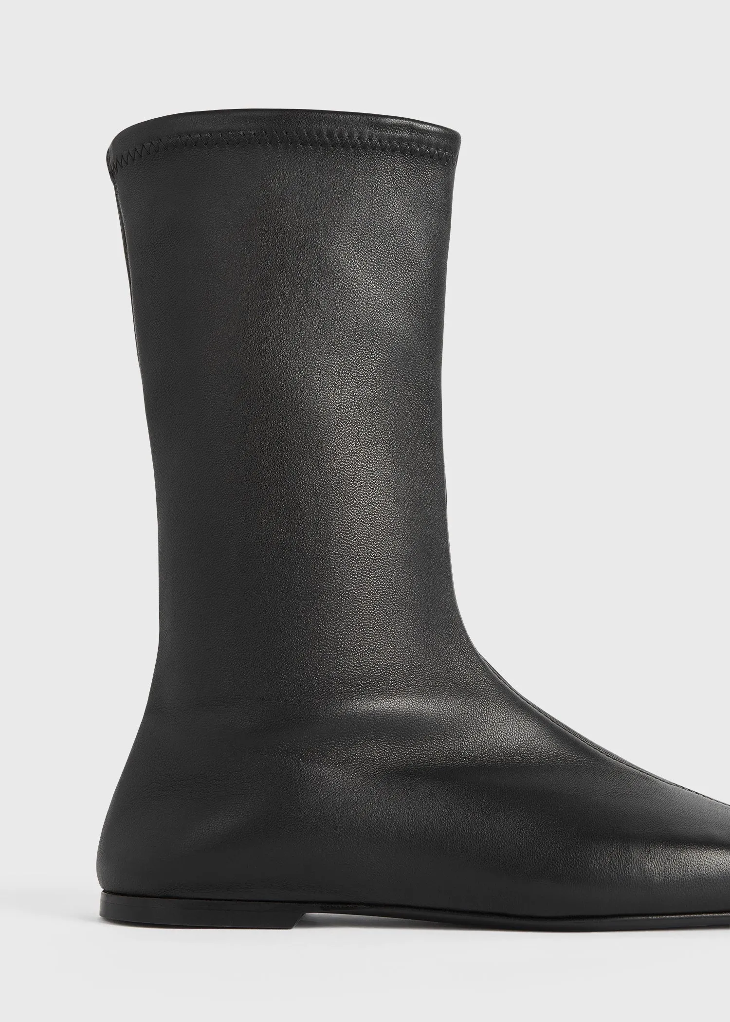 Leather sock boots black