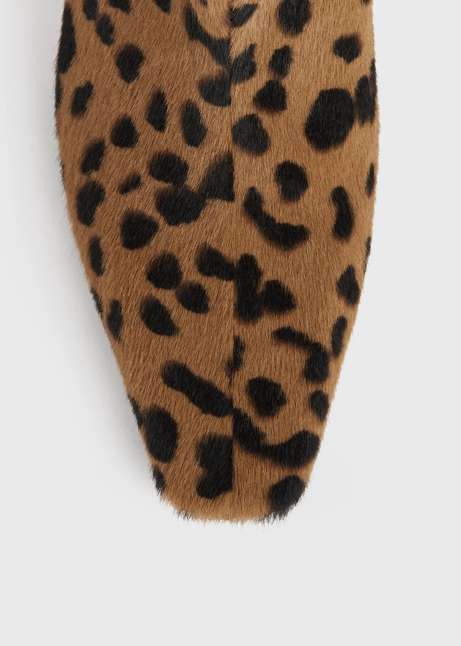 Leather wide shaft boots leopard