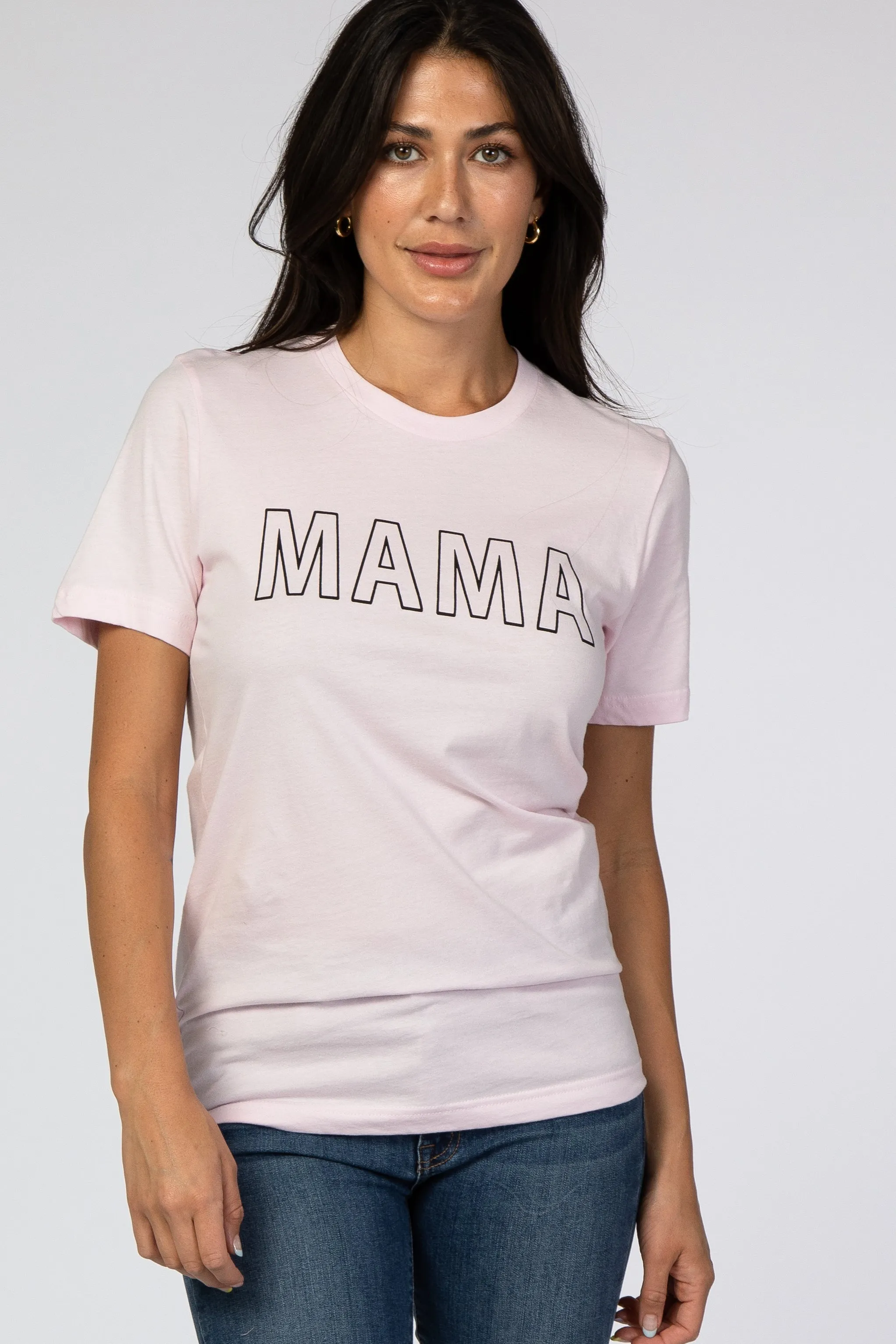 Light Pink Mama Short Sleeve Maternity Top