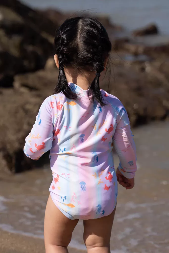 Long-Sleeve Rash Suit - Rainbow Ocean