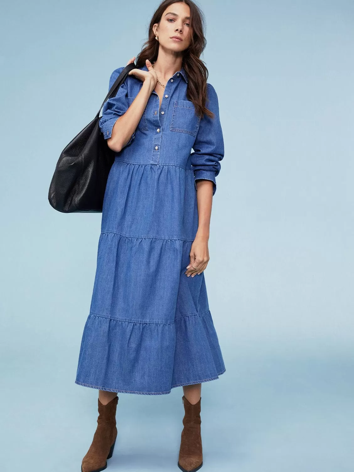 Mel Organic Cotton Dress | Washed Indigo