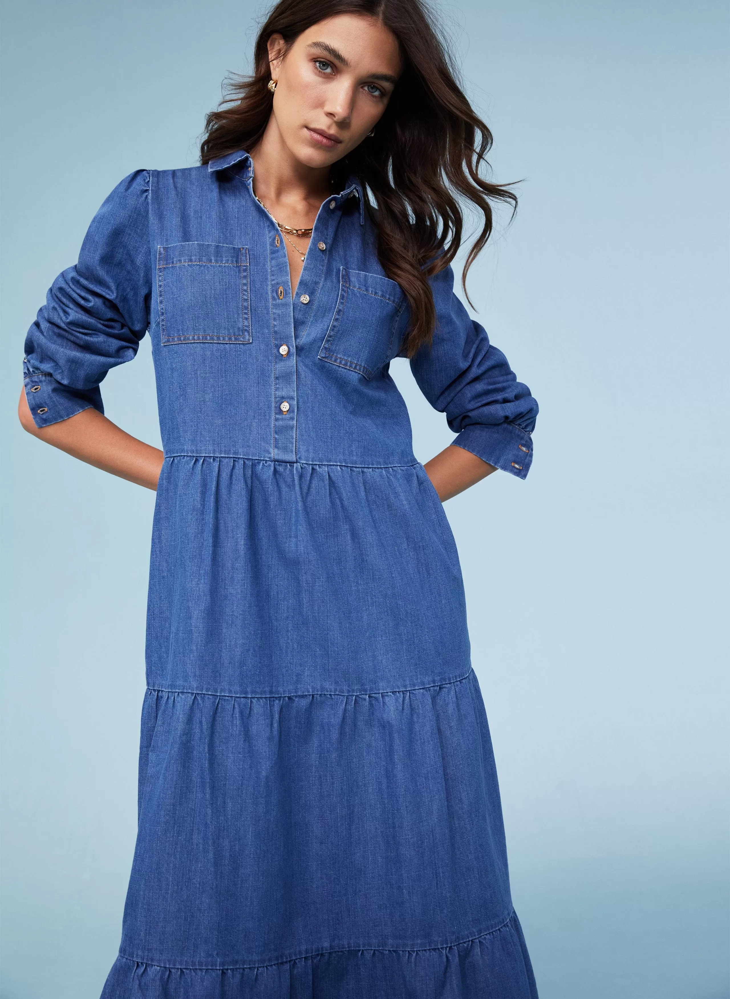 Mel Organic Cotton Dress | Washed Indigo