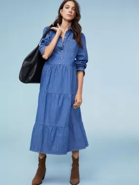 Mel Organic Cotton Dress | Washed Indigo