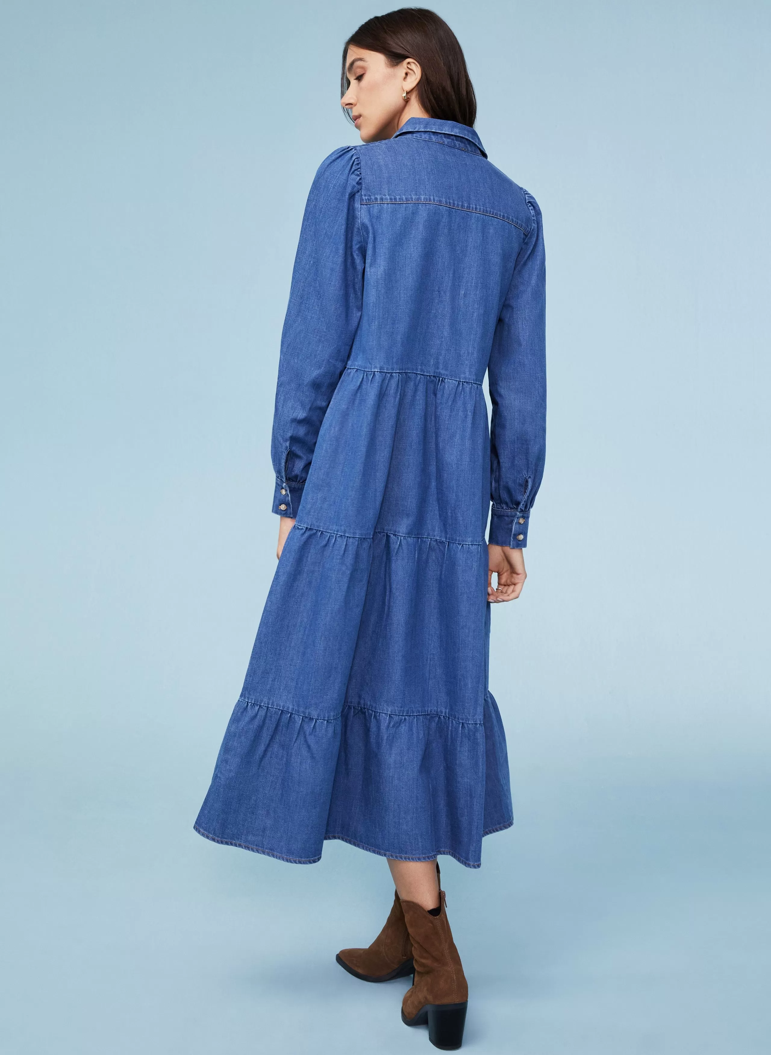 Mel Organic Cotton Dress | Washed Indigo