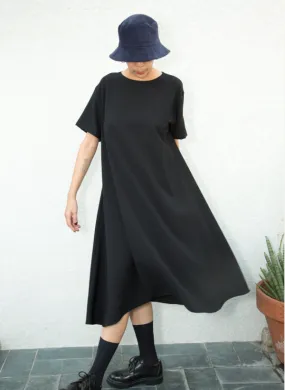 mud short sleeve tent dress - Black