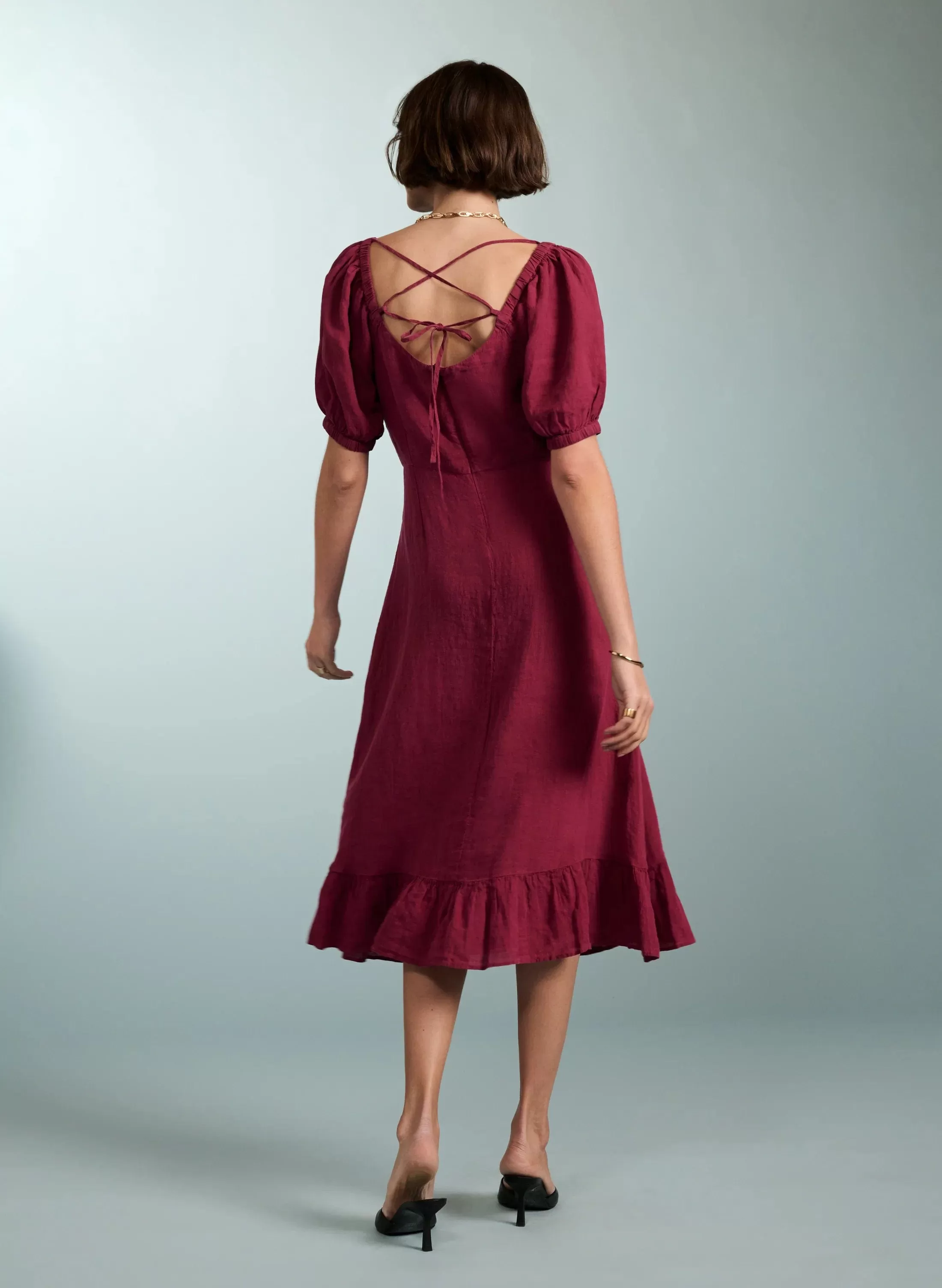 Nancy Linen Dress | Raspberry