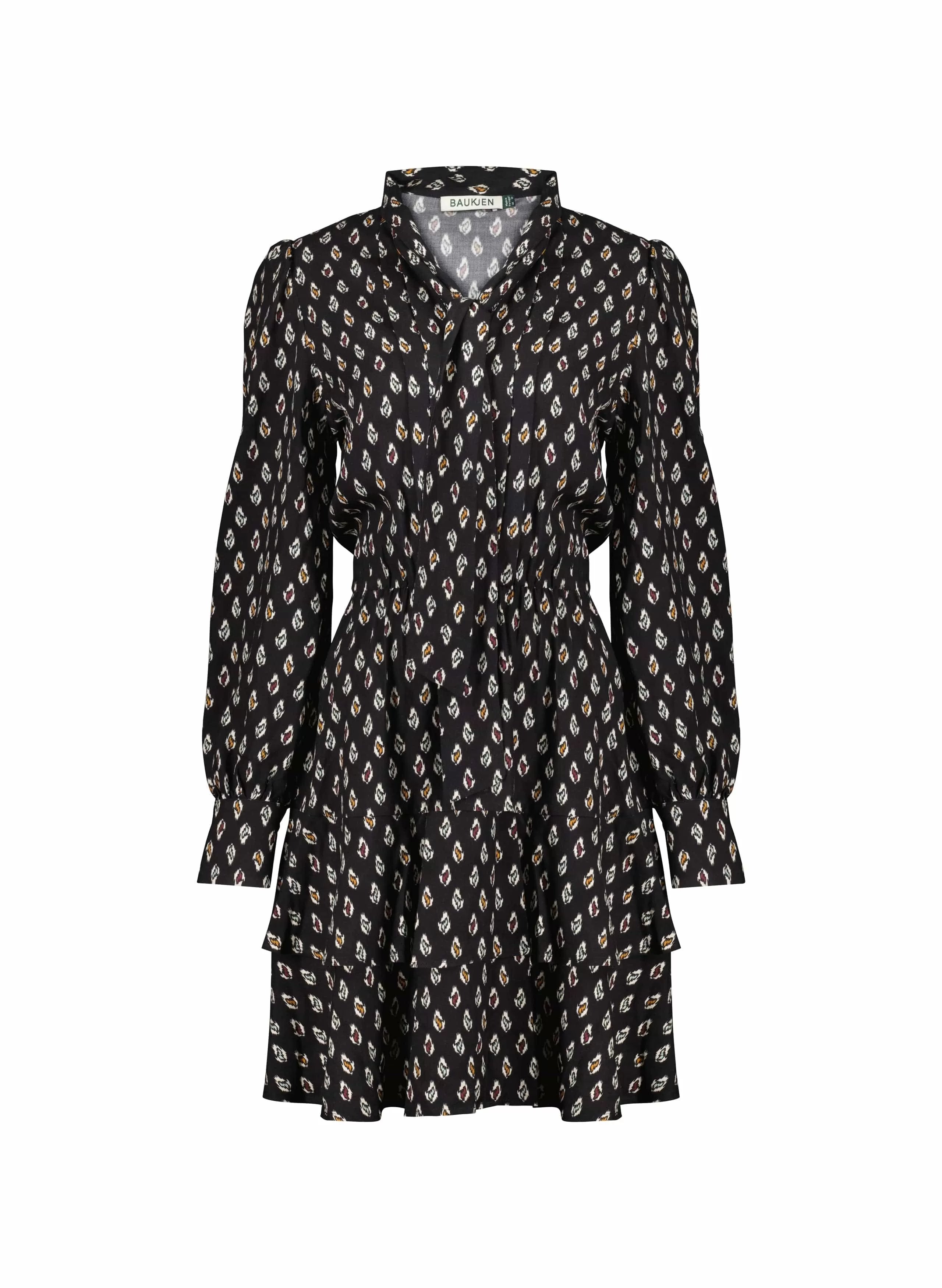 Odile LENZING ECOVERO Dress | Black Ikat Geo