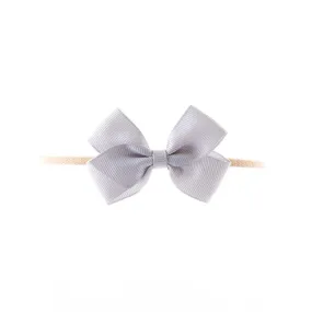 Olilia Baby Soft London Bow Headband Shell Grey