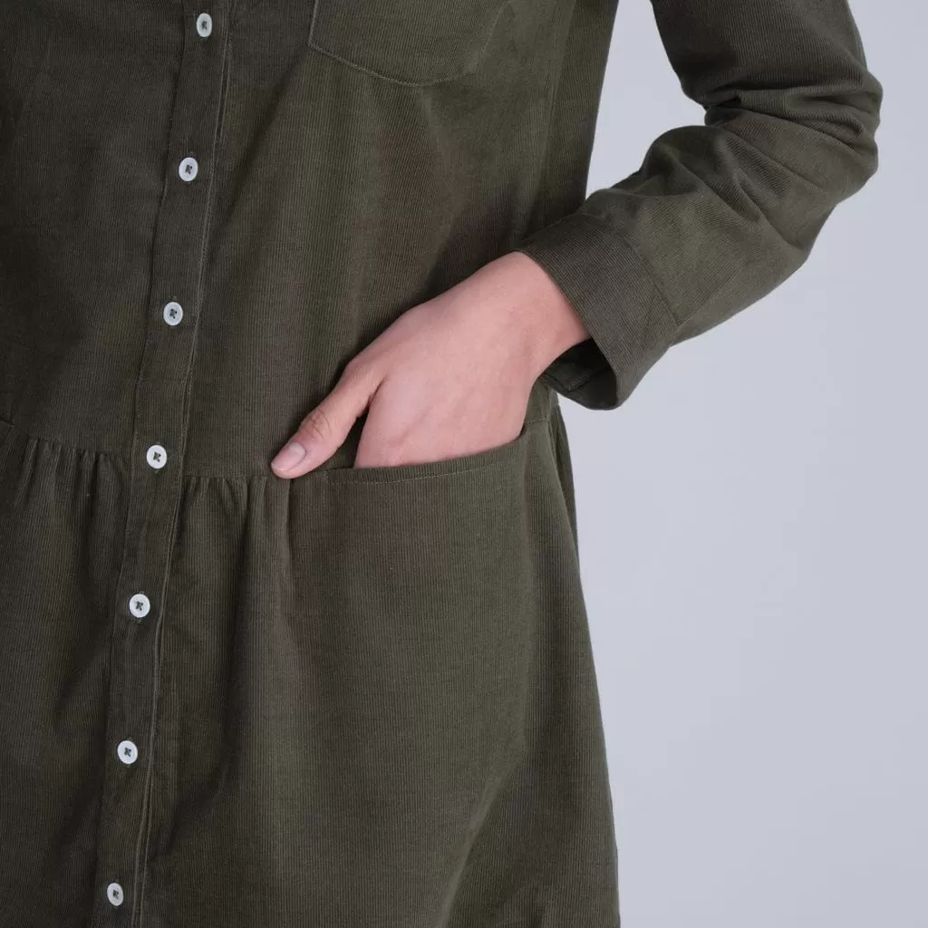 Olivia Cotton Shirt Dress | Green