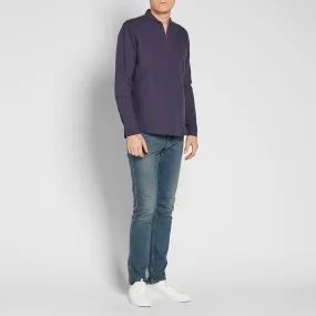 Our Legacy Shawl Zip ShirtPurple Blue Linen