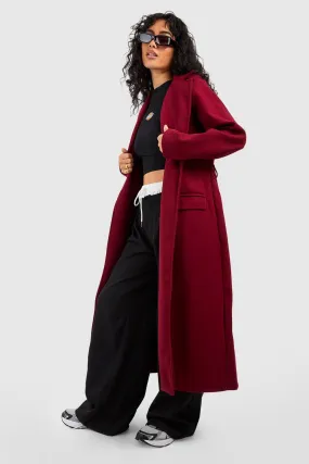 Oversized Maxi Wool Look Belted Coat