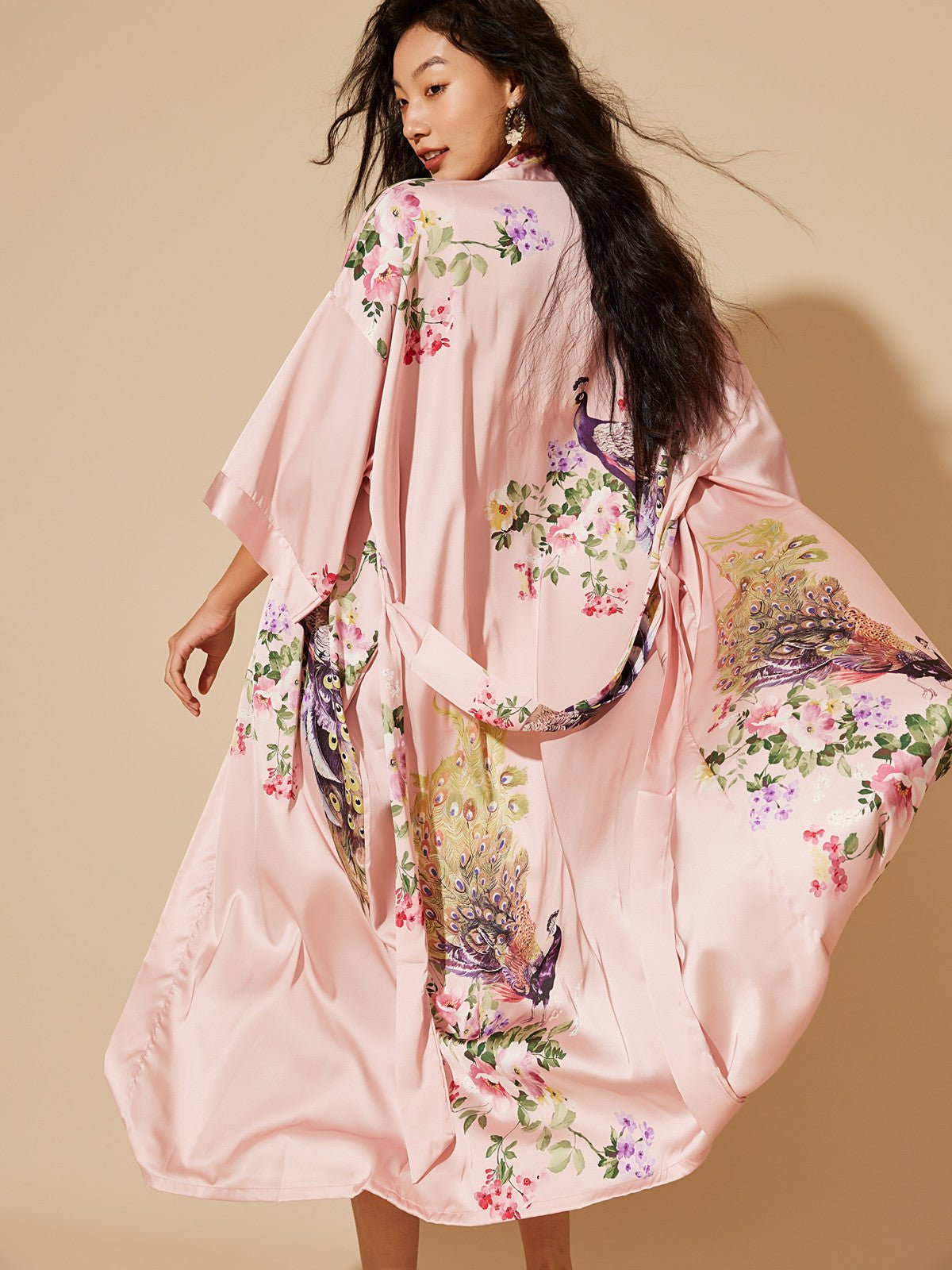 Peacock Pink Kimono Robe