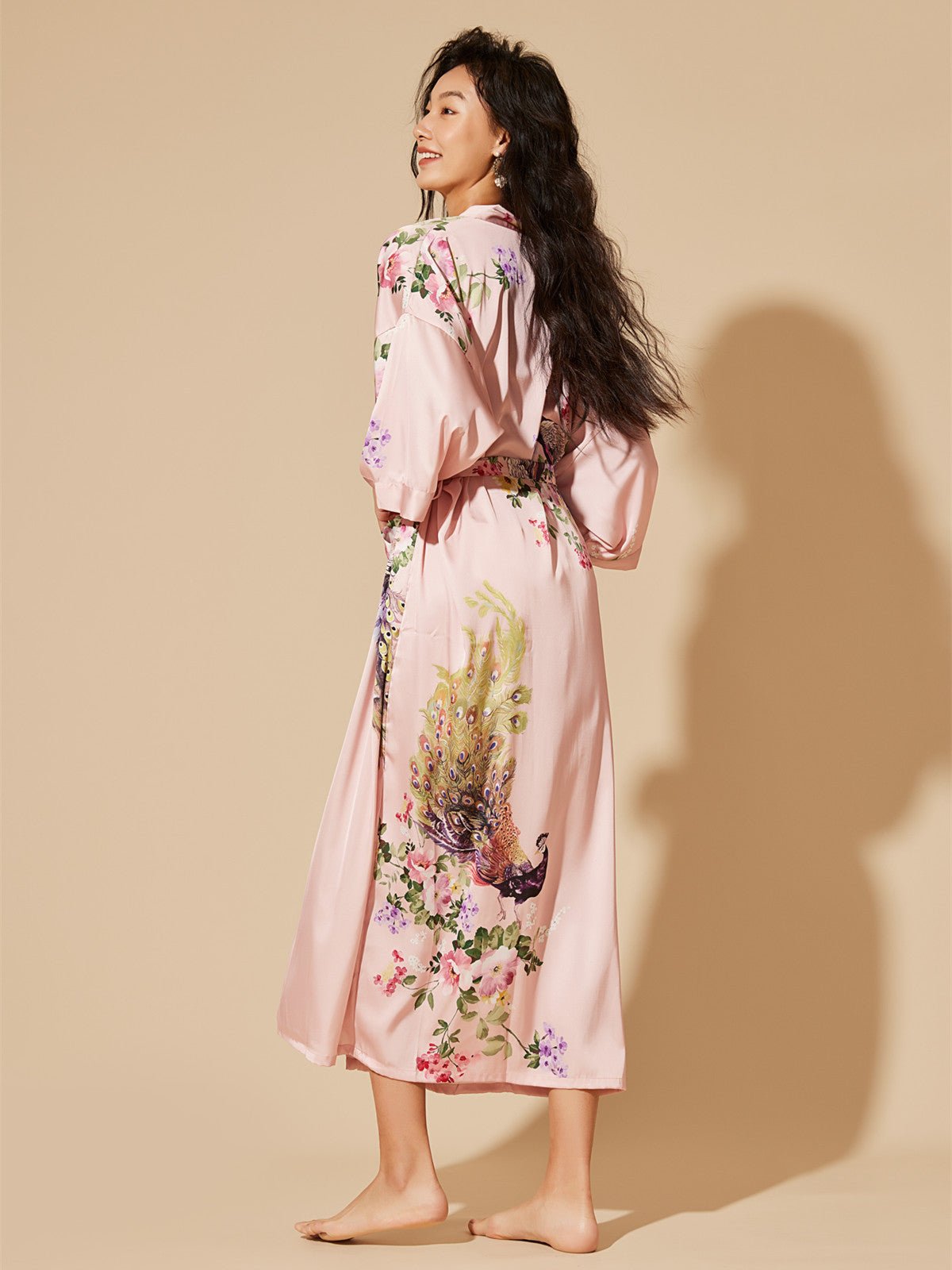 Peacock Pink Kimono Robe