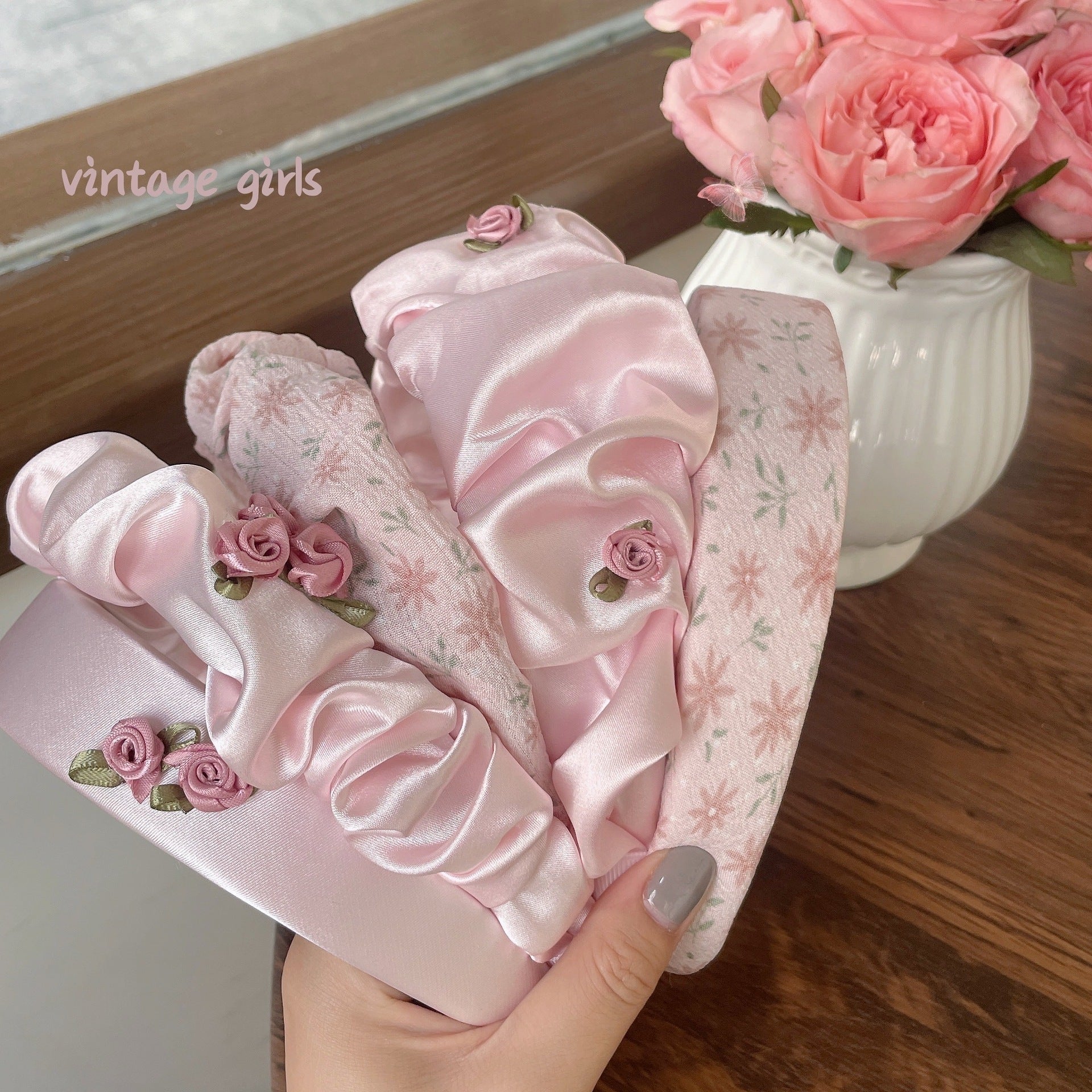 Pink Floral Headbands