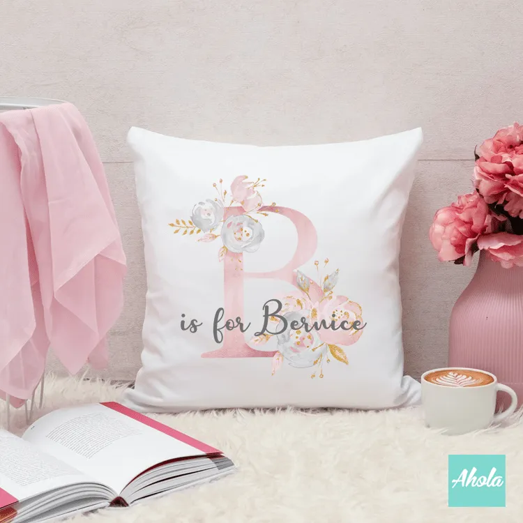 【Pink Floral Letter】Cushion 粉色字母咕套 (**送咕芯)