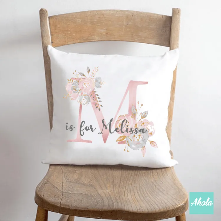 【Pink Floral Letter】Cushion 粉色字母咕套 (**送咕芯)