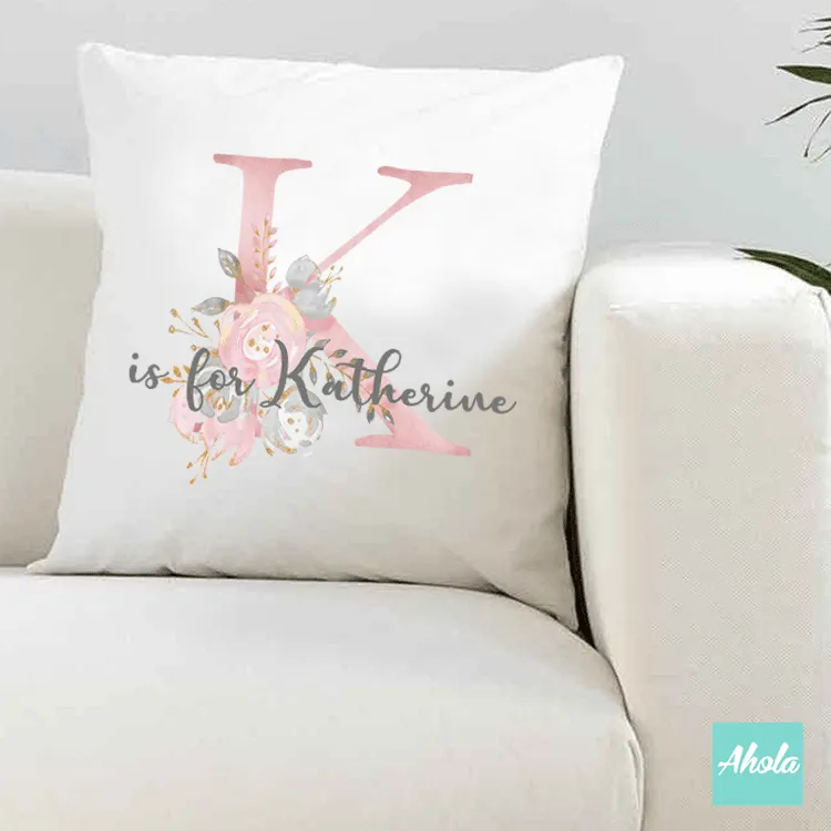 【Pink Floral Letter】Cushion 粉色字母咕套 (**送咕芯)