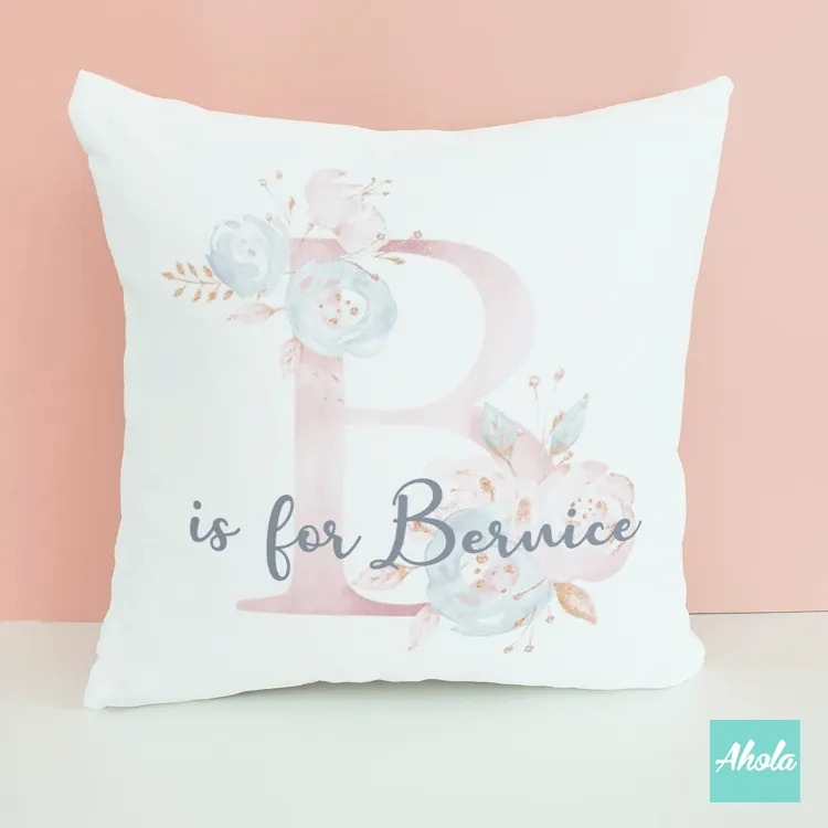 【Pink Floral Letter】Cushion 粉色字母咕套 (**送咕芯)