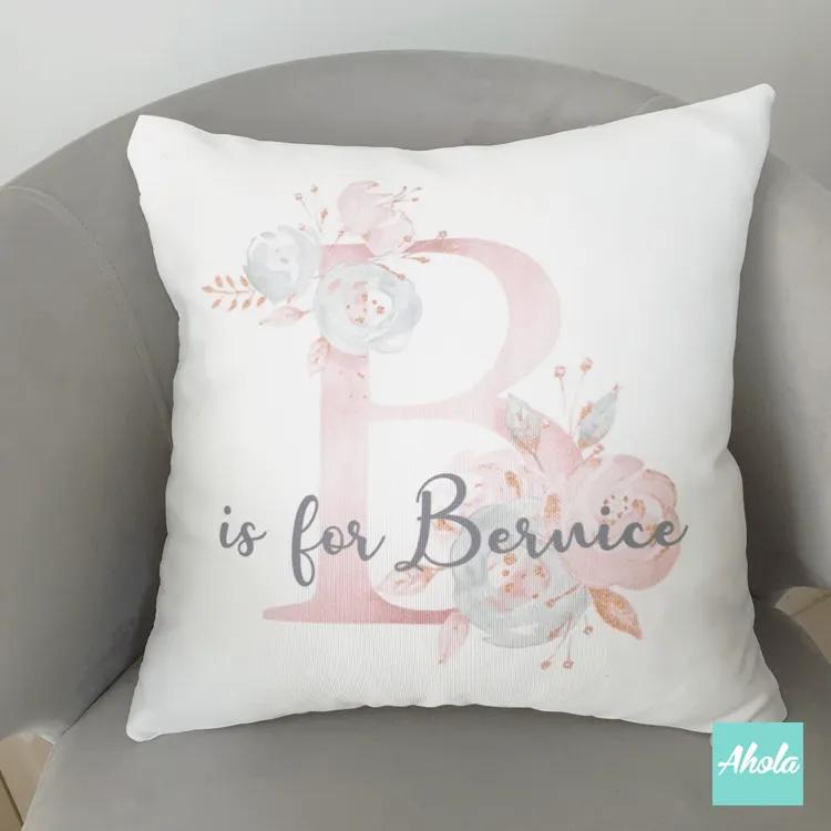 【Pink Floral Letter】Cushion 粉色字母咕套 (**送咕芯)