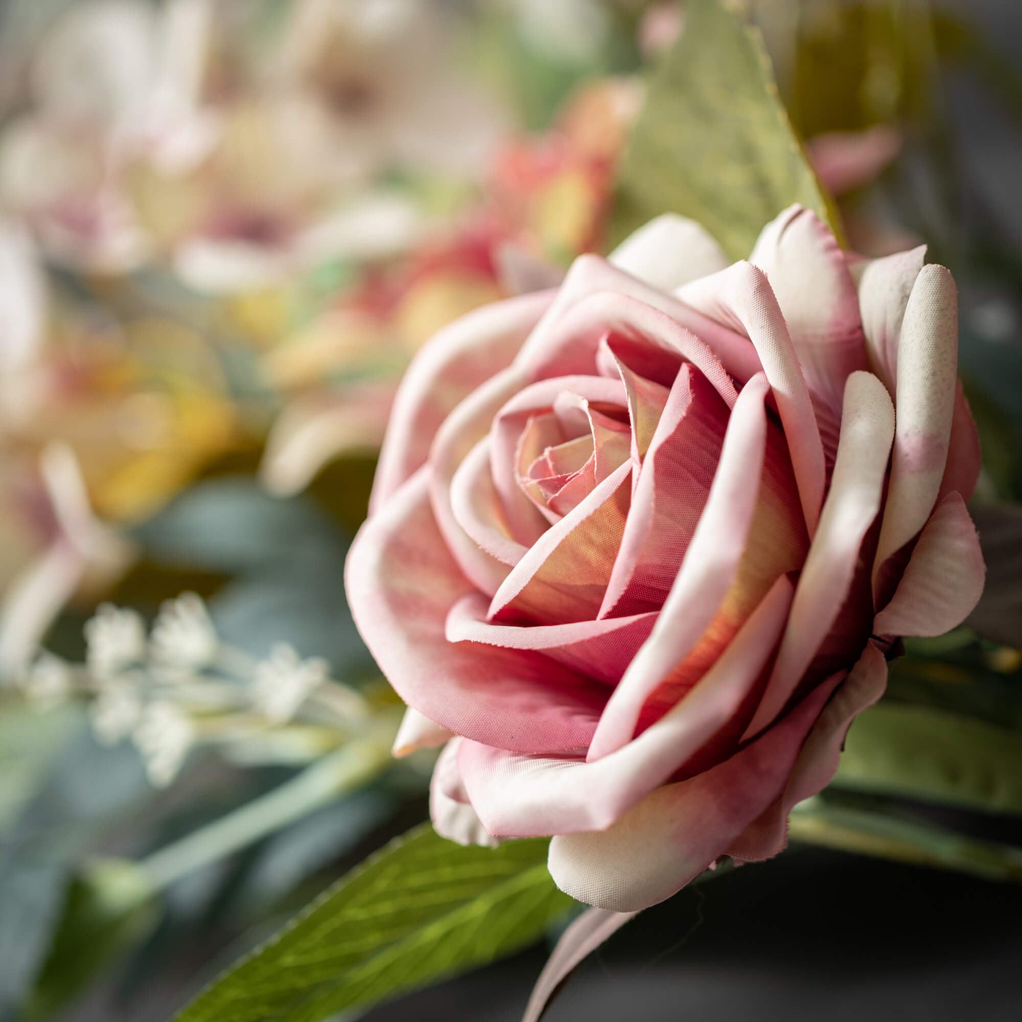 Pink Rose & Hydrangea Spray