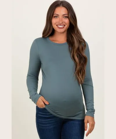 PinkBlush Jade Basic Long Sleeve Maternity Top