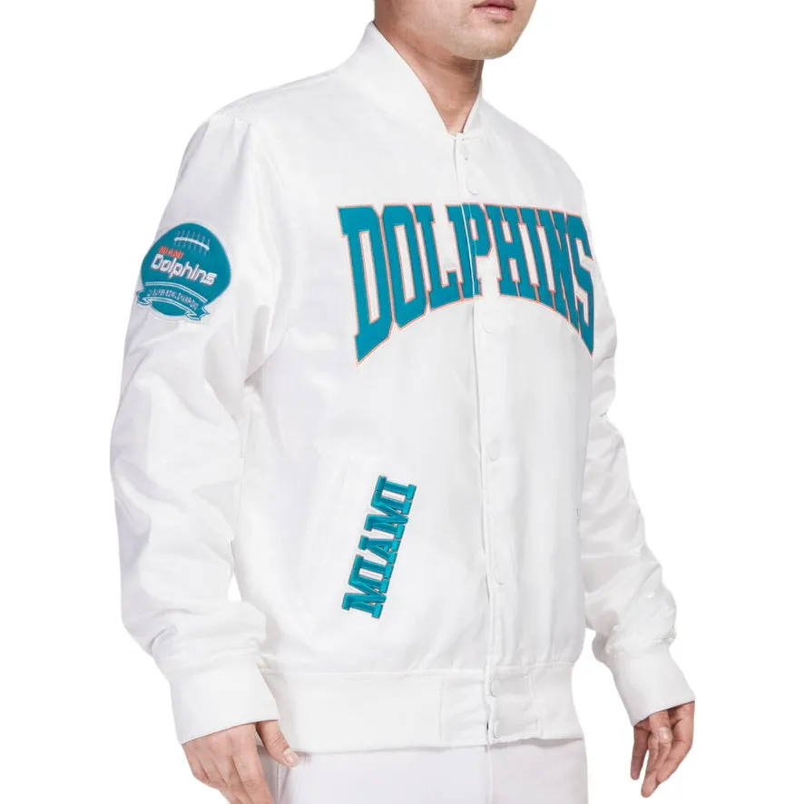 PRO STANDARD: Dolphins Crest Emblem Satin Jacket