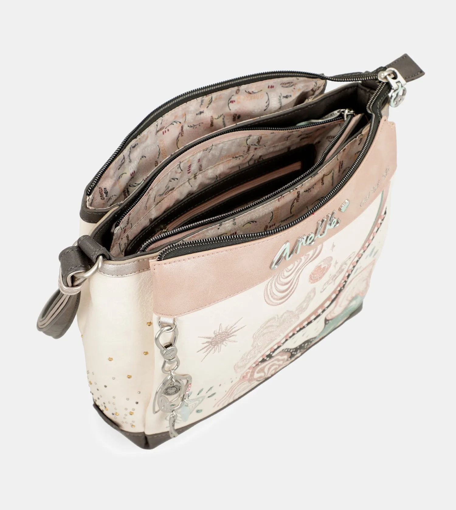 Psicodelic 3-compartment crossbody bag