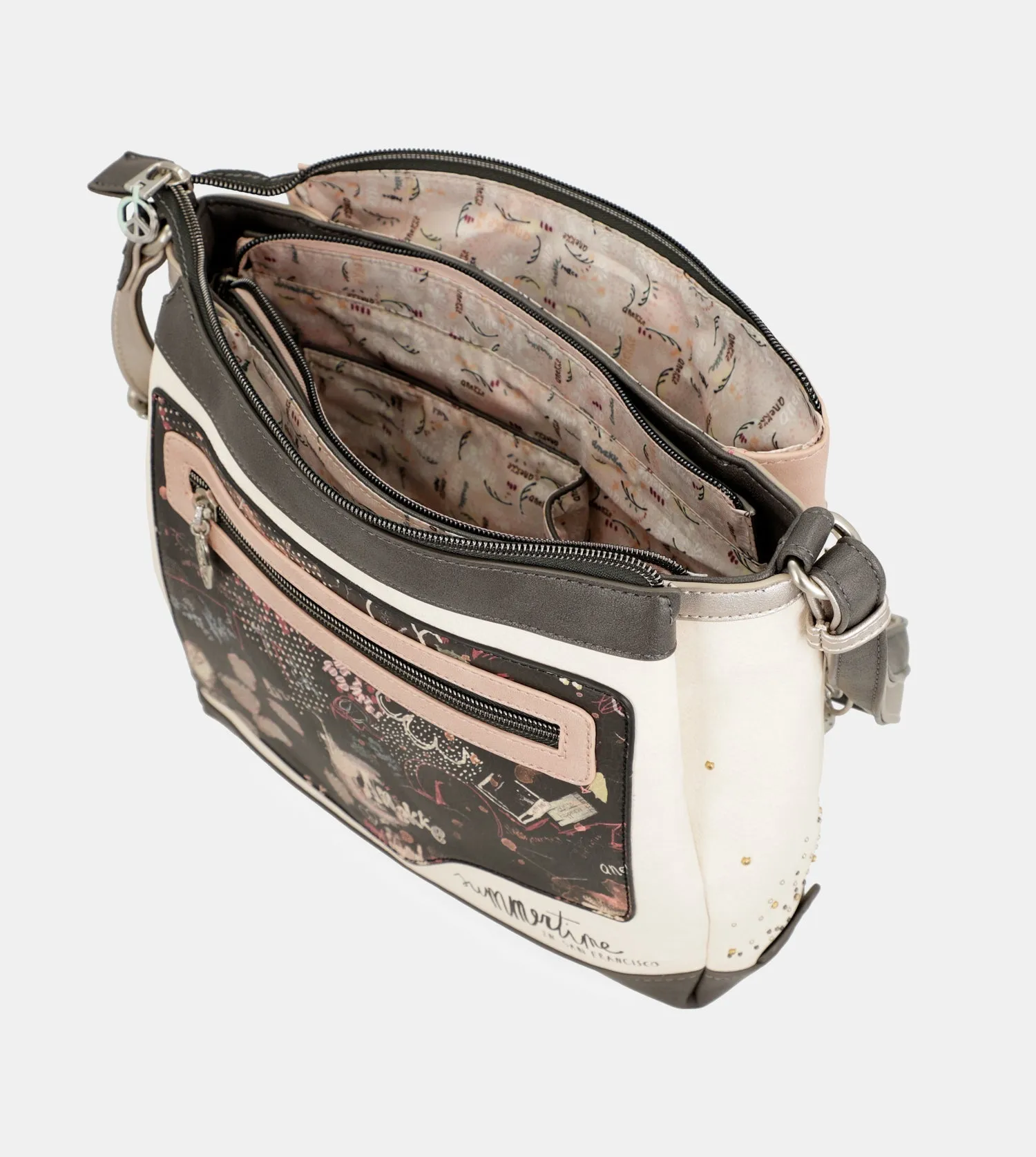 Psicodelic 3-compartment crossbody bag