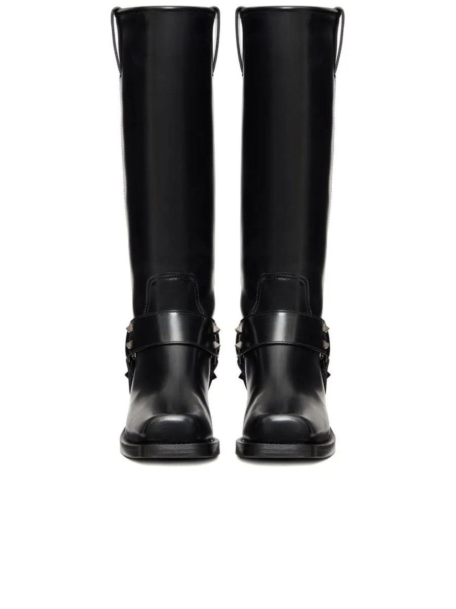 Rockstud Ankle Strap Boots