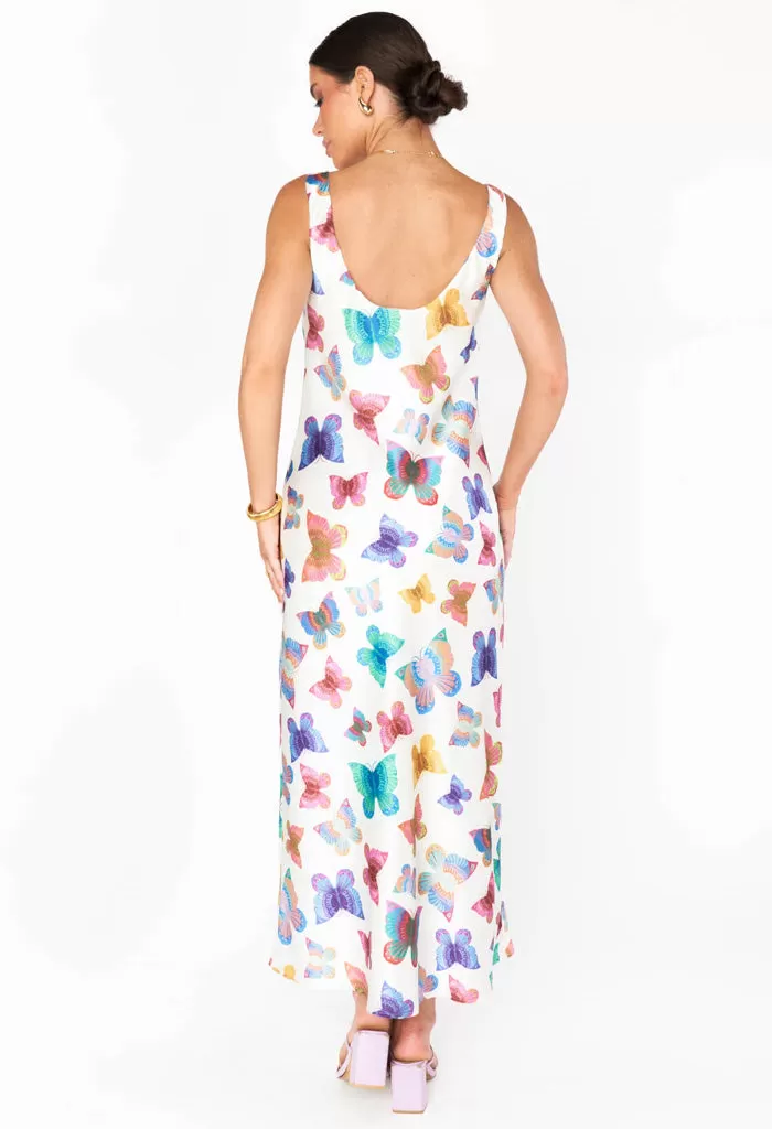 Serenade Slip Dress-Rainbow Butterflies