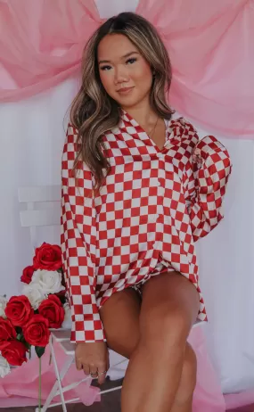 show me your mumu: early riser pj set - red checker