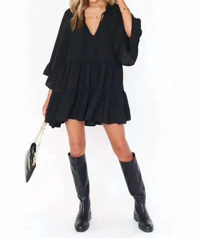 Show Me Your Mumu Viola Mini Dress In Black Chiffon