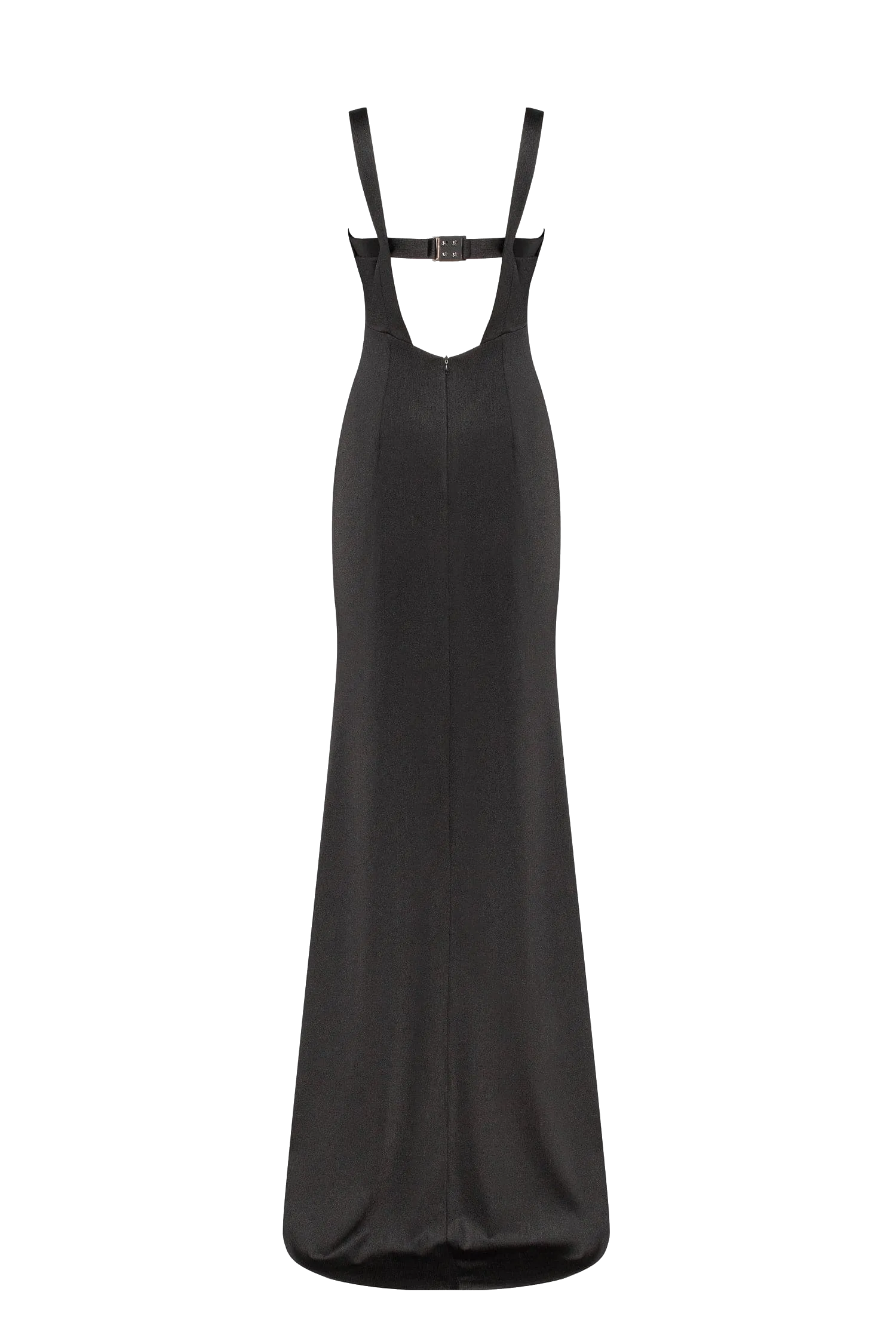 Show-stealer black maxi dress with a V-neckline, Smoky Quartz