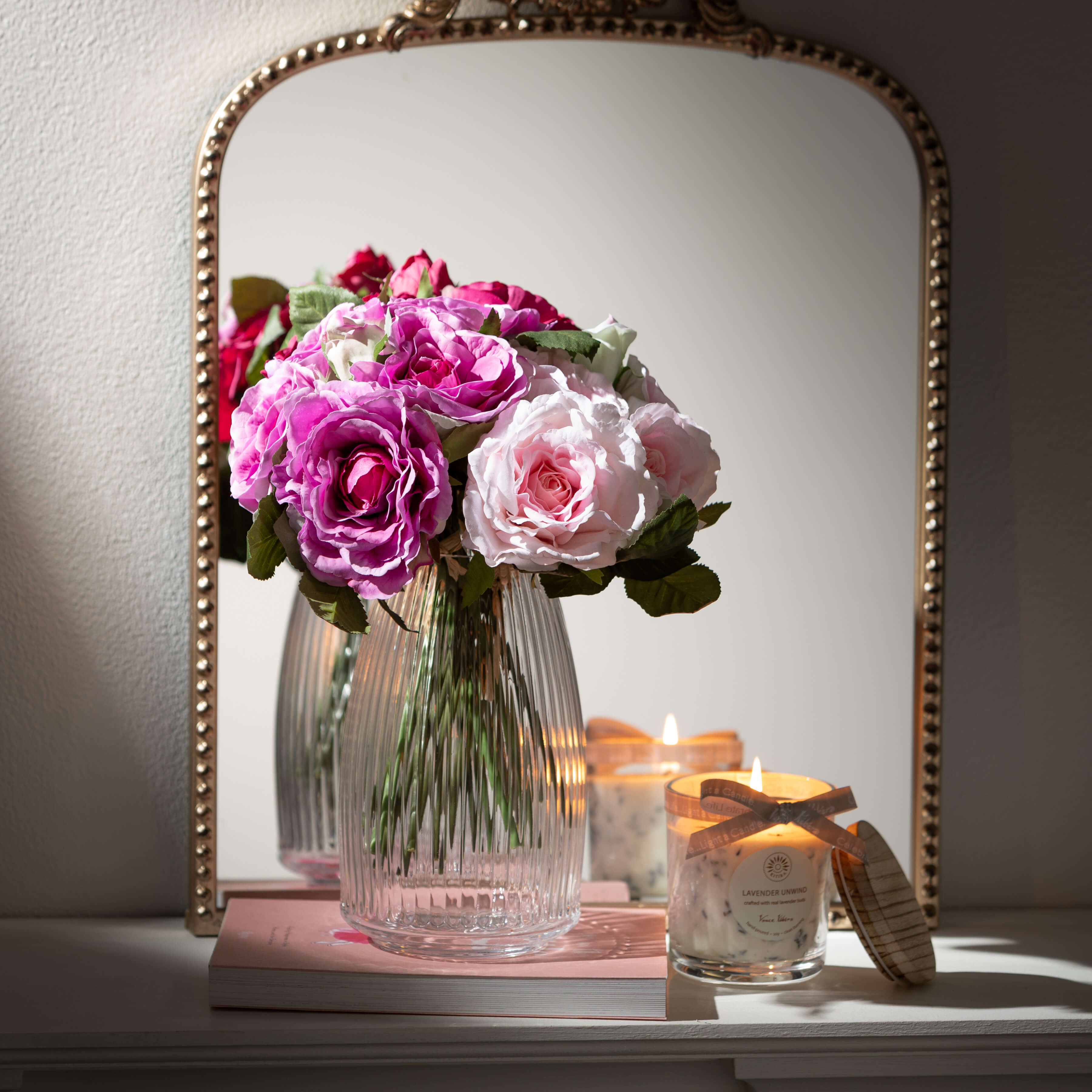 Spring Pink Tea Rose Bush Trio