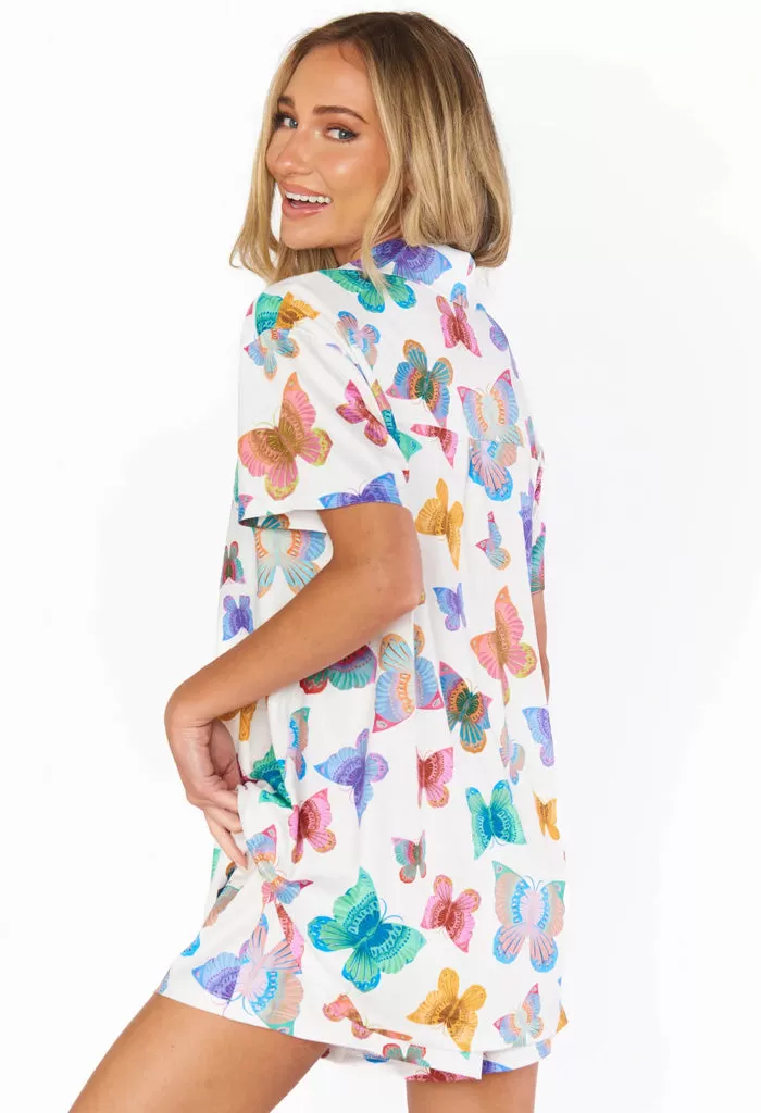 Sunday Morning PJ Set-Rainbow Butterflies