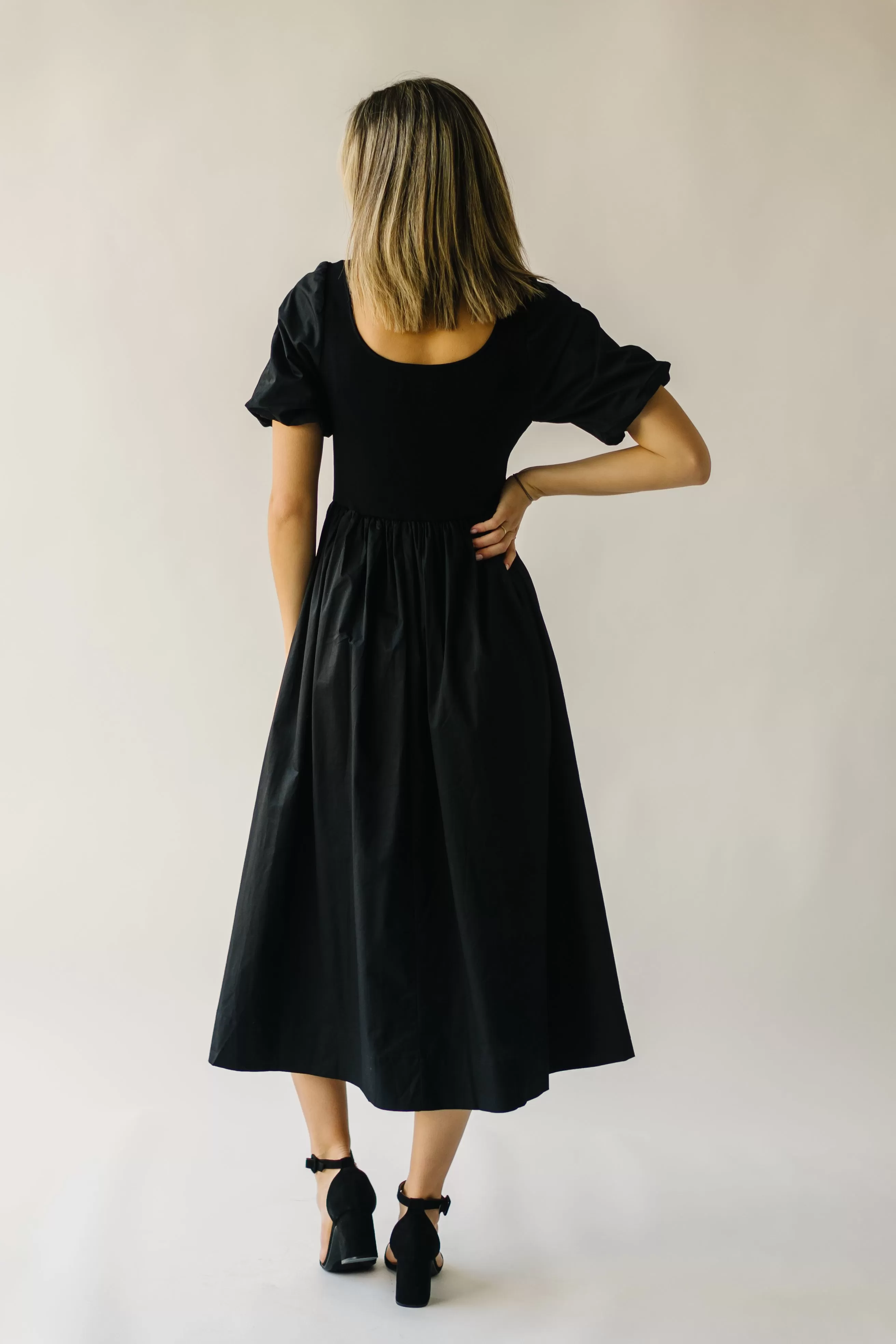 The Barber Puff Sleeve Dress in Black