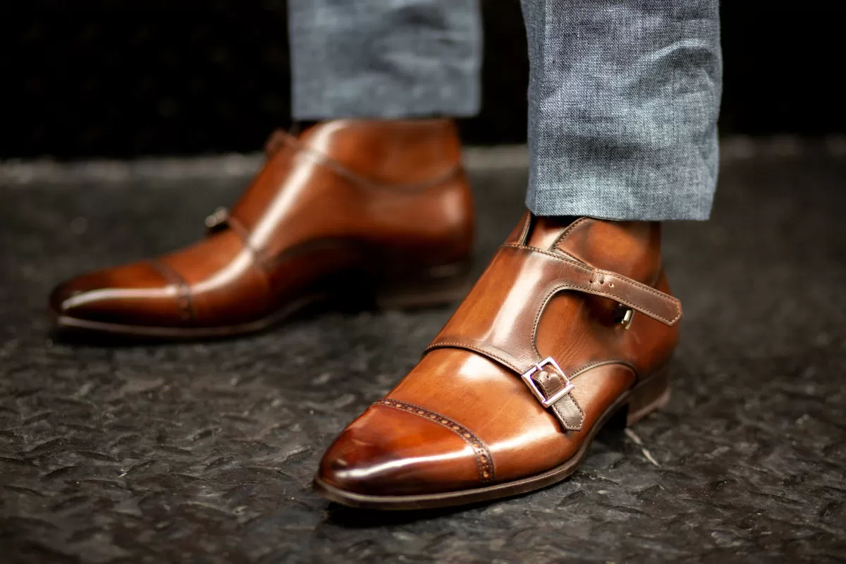 The Heston Double Monk Strap Boot - Brown