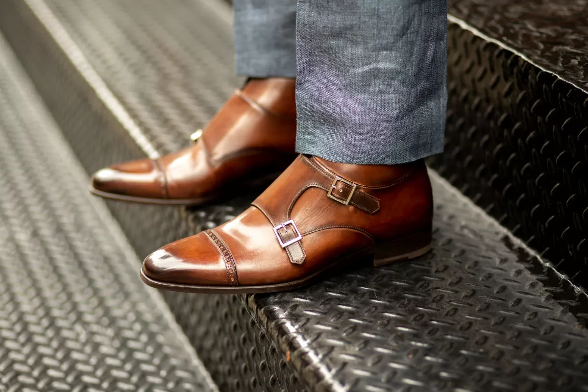 The Heston Double Monk Strap Boot - Brown